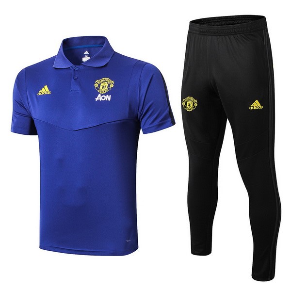 Polo Manchester United Conjunto Completo 2019 2020 Azul Amarillo Negro